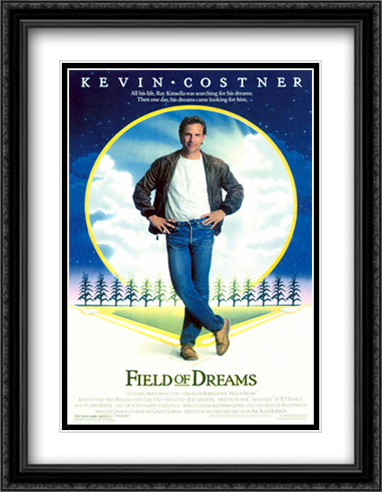 Field of Dreams 28x36 Black Ornate Wood Framed Movie Poster with Double Matting