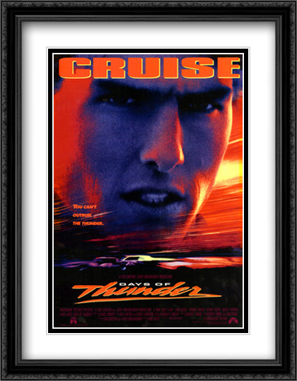 Days of Thunder 28x36 Black Ornate Wood Framed Movie Poster with Double Matting