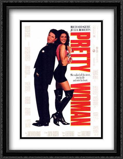 Pretty Woman 28x36 Black Ornate Wood Framed Movie Poster with Double Matting