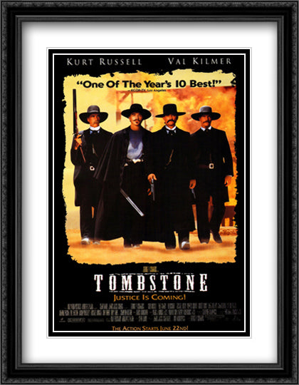 Tombstone 28x36 Black Ornate Wood Framed Movie Poster with Double Matting
