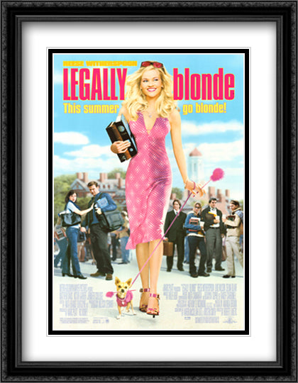 Legally Blonde 28x36 Black Ornate Wood Framed Movie Poster with Double Matting