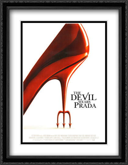 The Devil Wears Prada 28x36 Black Ornate Wood Framed Movie Poster with Double Matting