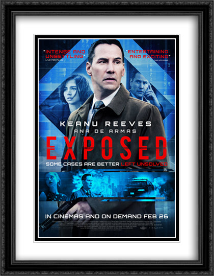 Exposed 28x36 Black Ornate Wood Framed Movie Poster with Double Matting