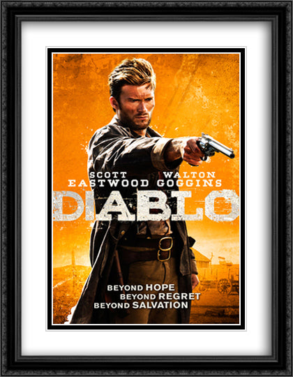 Diablo 28x36 Black Ornate Wood Framed Movie Poster with Double Matting