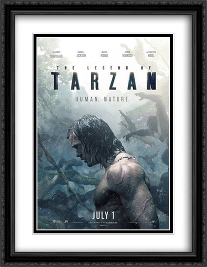 The Legend of Tarzan 28x36 Black Ornate Wood Framed Movie Poster with Double Matting