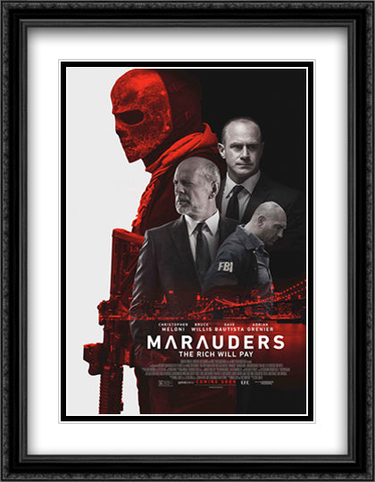 Marauders 28x36 Black Ornate Wood Framed Movie Poster with Double Matting