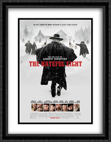 The Hateful Eight 28x36 Black Ornate Wood Framed Movie Poster with Double Matting