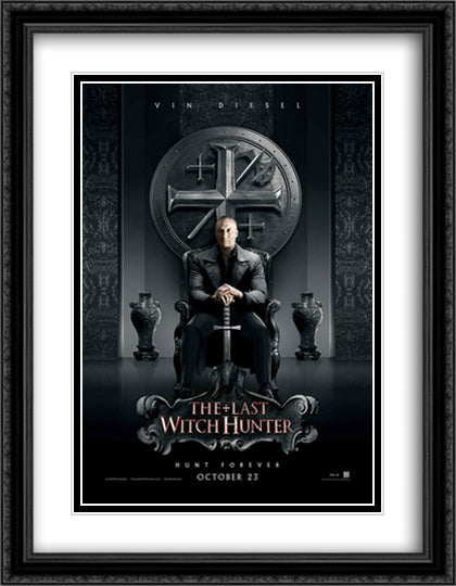 The Last Witch Hunter 28x36 Black Ornate Wood Framed Movie Poster with Double Matting
