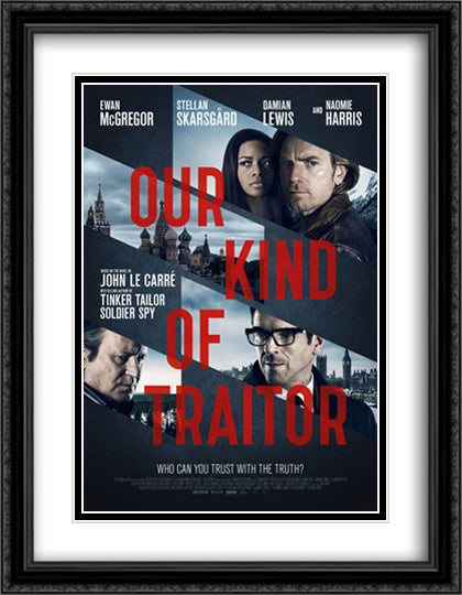 Our Kind of Traitor 28x36 Black Ornate Wood Framed Movie Poster with Double Matting