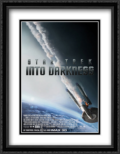 Star Trek Into Darkness 28x36 Black Ornate Wood Framed Movie Poster with Double Matting