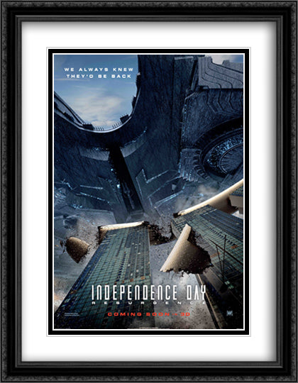 Independence Day Resurgence 28x36 Black Ornate Wood Framed Movie Poster with Double Matting