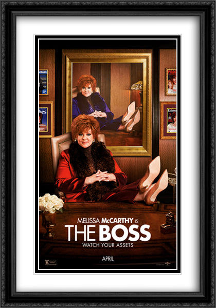 The Boss 28x40 Black Ornate Wood Framed Movie Poster with Double Matting