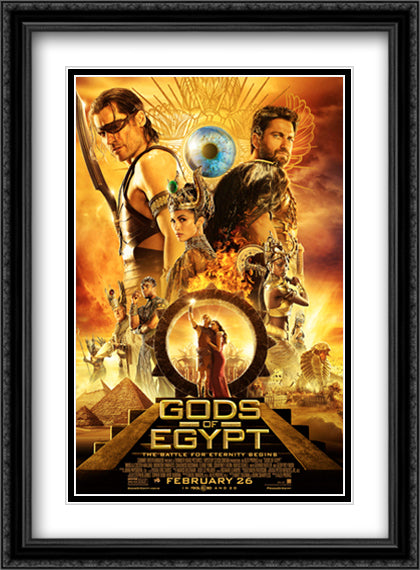 Gods of Egypt 28x38 Black Ornate Wood Framed Movie Poster with Double Matting