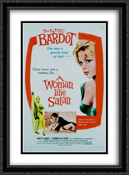 A Woman Like Satan 28x38 Black Ornate Wood Framed Movie Poster with Double Matting
