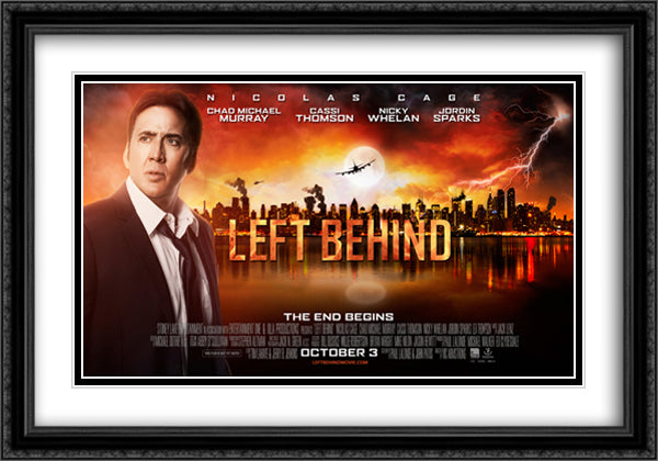Left Behind 40x28 Black Ornate Wood Framed Movie Poster with Double Matting
