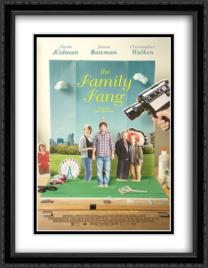 The Family Fang 28x36 Black Ornate Wood Framed Movie Poster with Double Matting