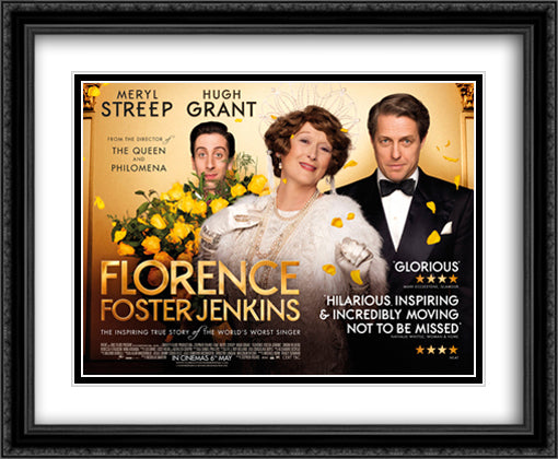 Florence Foster Jenkins 34x28 Black Ornate Wood Framed Movie Poster with Double Matting