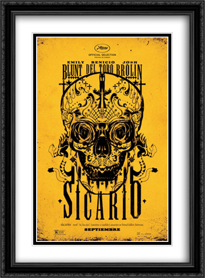 Sicario 28x38 Black Ornate Wood Framed Movie Poster with Double Matting