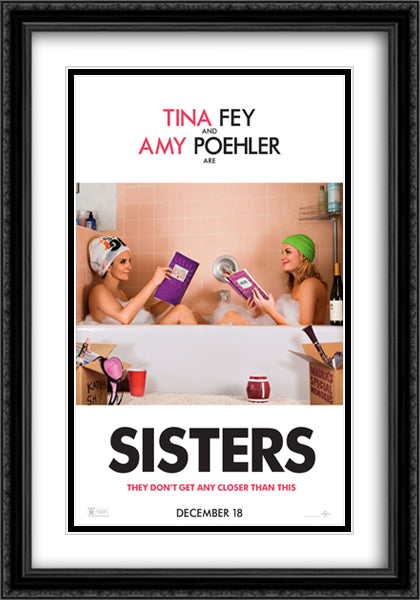 Sisters 28x40 Black Ornate Wood Framed Movie Poster with Double Matting