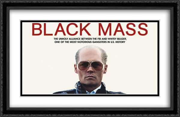 Black Mass 40x26 Black Ornate Wood Framed Movie Poster with Double Matting