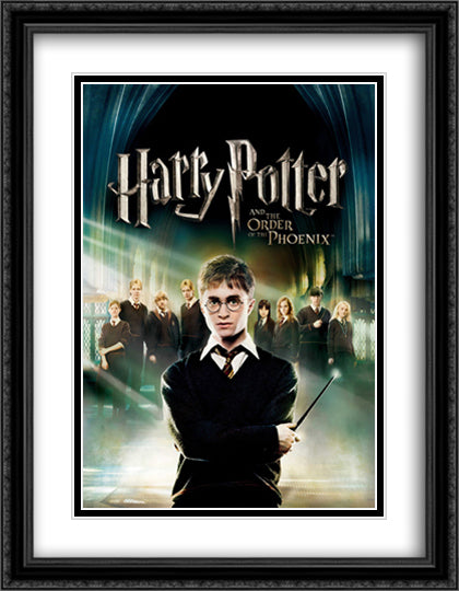 Harry Potter and the Order of the Phoenix 28x36 Black Ornate Wood Framed Movie Poster with Double Matting