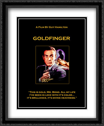 Goldfinger 28x34 Black Ornate Wood Framed Movie Poster with Double Matting