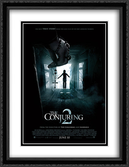 The Conjuring 2 28x36 Black Ornate Wood Framed Movie Poster with Double Matting