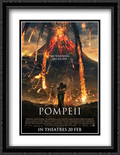 Pompeii 28x36 Black Ornate Wood Framed Movie Poster with Double Matting