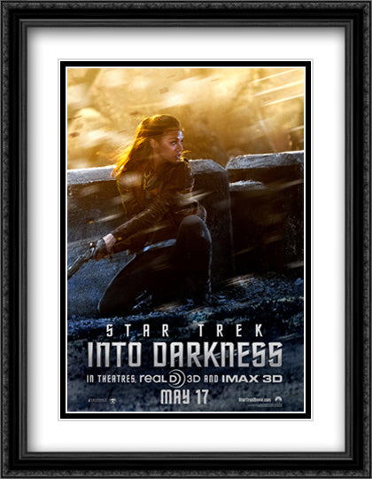 Star Trek Into Darkness 28x36 Black Ornate Wood Framed Movie Poster with Double Matting