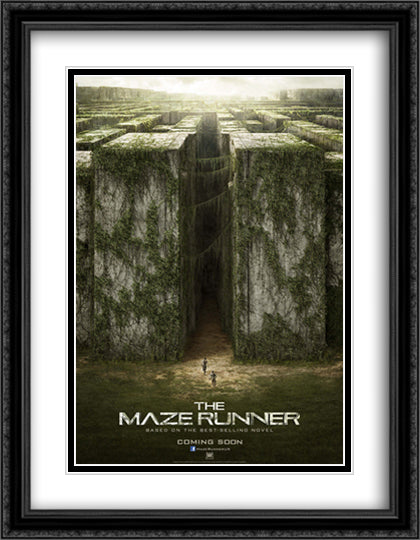 The Maze Runner 28x36 Black Ornate Wood Framed Movie Poster with Double Matting