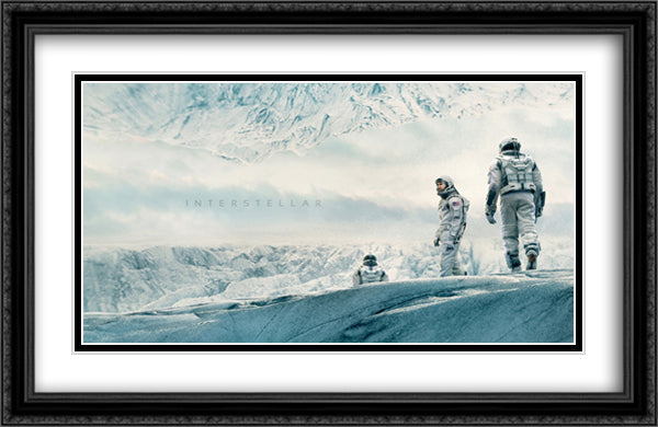 Interstellar 40x26 Black Ornate Wood Framed Movie Poster with Double Matting