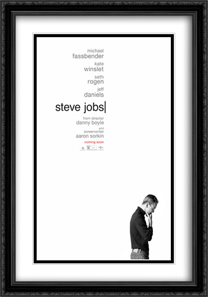 Steve Jobs 28x40 Black Ornate Wood Framed Movie Poster with Double Matting
