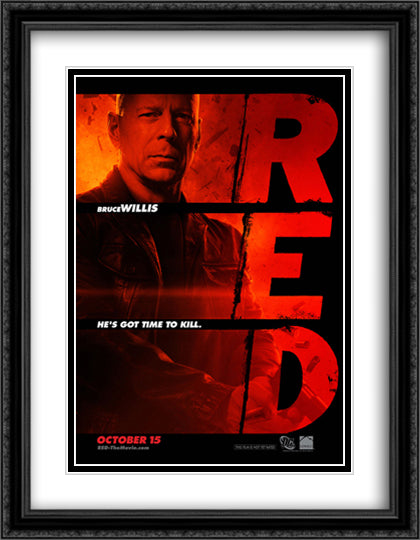 Red 28x36 Black Ornate Wood Framed Movie Poster with Double Matting