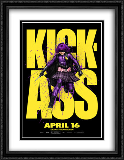 Kick Ass 28x36 Black Ornate Wood Framed Movie Poster with Double Matting