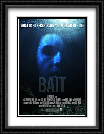 Bait 28x36 Black Ornate Wood Framed Movie Poster with Double Matting