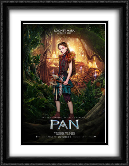 Pan 28x36 Black Ornate Wood Framed Movie Poster with Double Matting