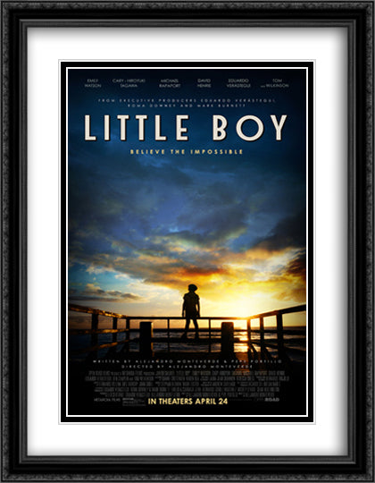 Little Boy 28x36 Black Ornate Wood Framed Movie Poster with Double Matting