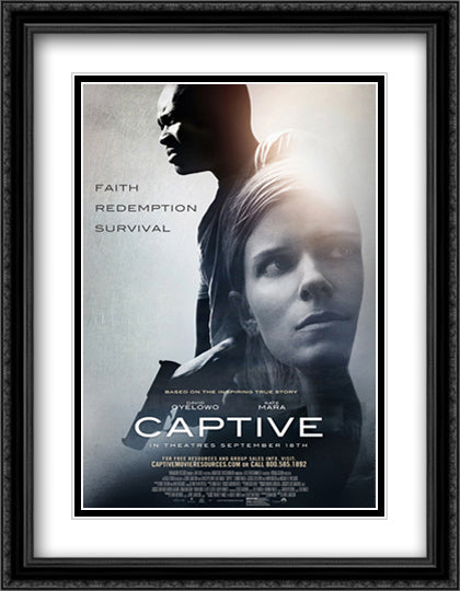 Captive 28x36 Black Ornate Wood Framed Movie Poster with Double Matting
