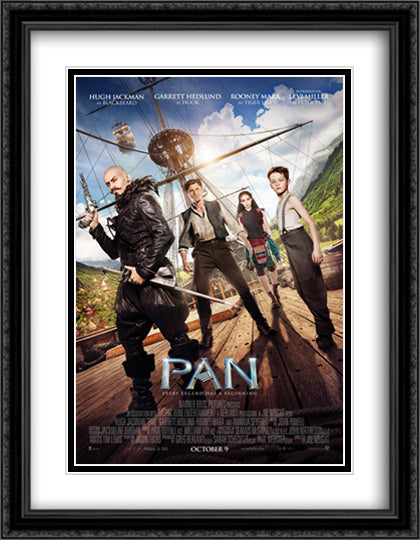 Pan 28x36 Black Ornate Wood Framed Movie Poster with Double Matting