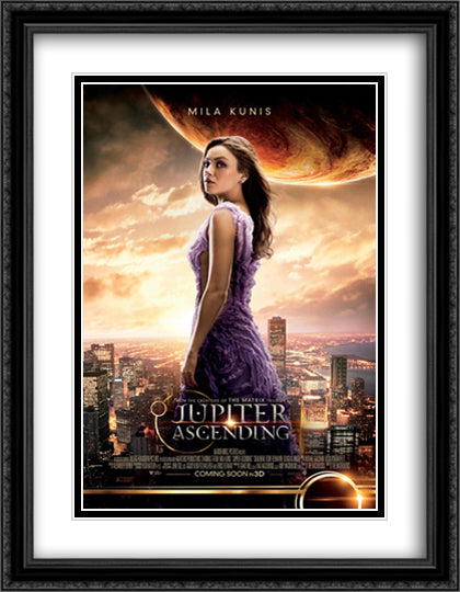 Jupiter Ascending 28x36 Black Ornate Wood Framed Movie Poster with Double Matting