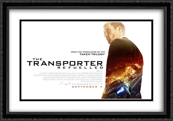 The Transporter Refueled 40x28 Black Ornate Wood Framed Movie Poster with Double Matting