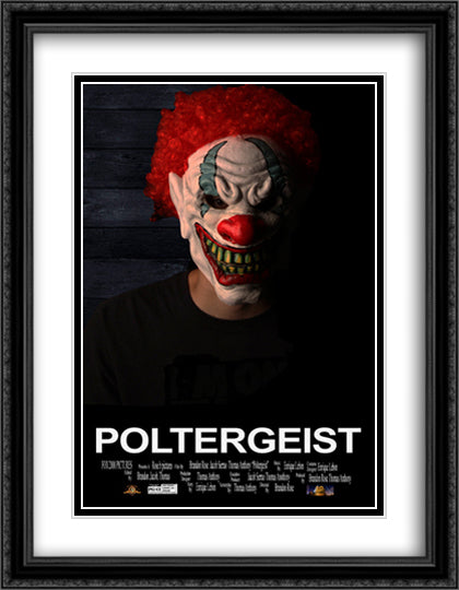 Poltergeist 28x36 Black Ornate Wood Framed Movie Poster with Double Matting