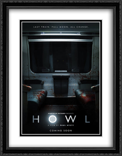 Howl 28x36 Black Ornate Wood Framed Movie Poster with Double Matting