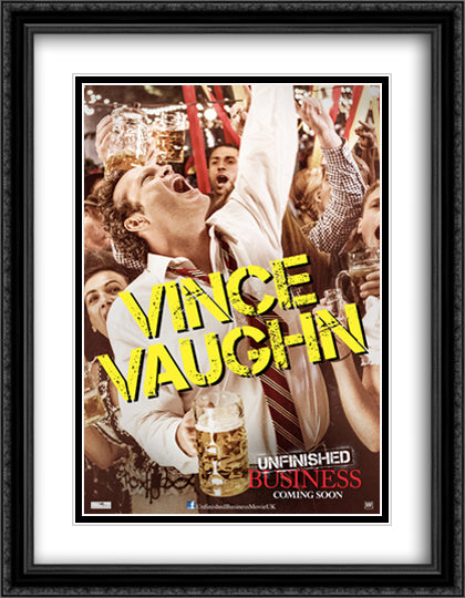 Unfinished Business 28x36 Black Ornate Wood Framed Movie Poster with Double Matting