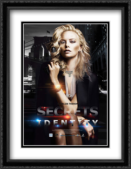 Secrets Identity 28x36 Black Ornate Wood Framed Movie Poster with Double Matting