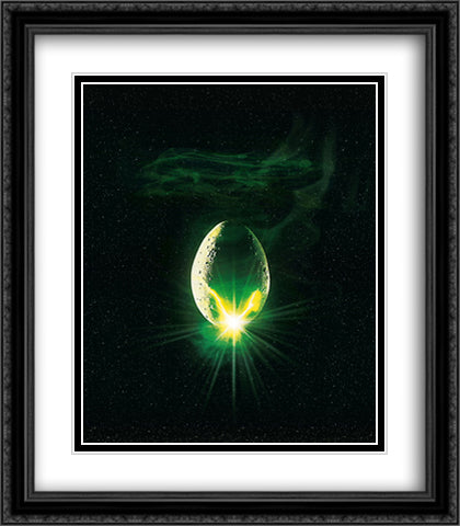 Alien 28x32 Black Ornate Wood Framed Movie Poster with Double Matting