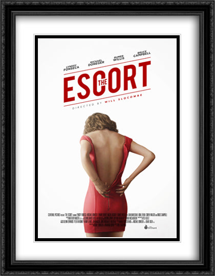The Escort 28x36 Black Ornate Wood Framed Movie Poster with Double Matting
