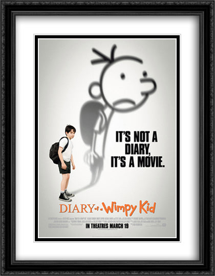 Diary of a Wimpy Kid 28x36 Black Ornate Wood Framed Movie Poster with Double Matting