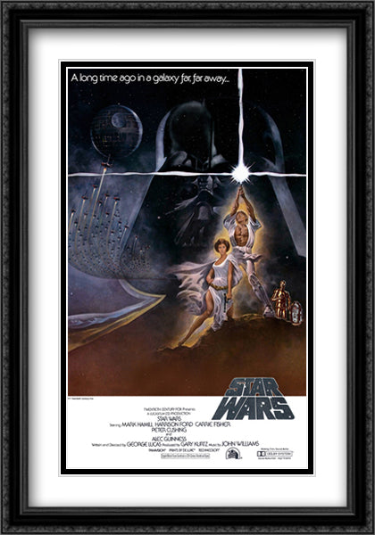 Star Wars 28x40 Black Ornate Wood Framed Movie Poster with Double Matting