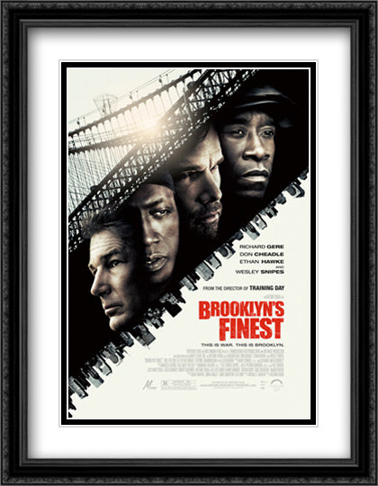 Brooklyn's Finest 28x36 Black Ornate Wood Framed Movie Poster with Double Matting